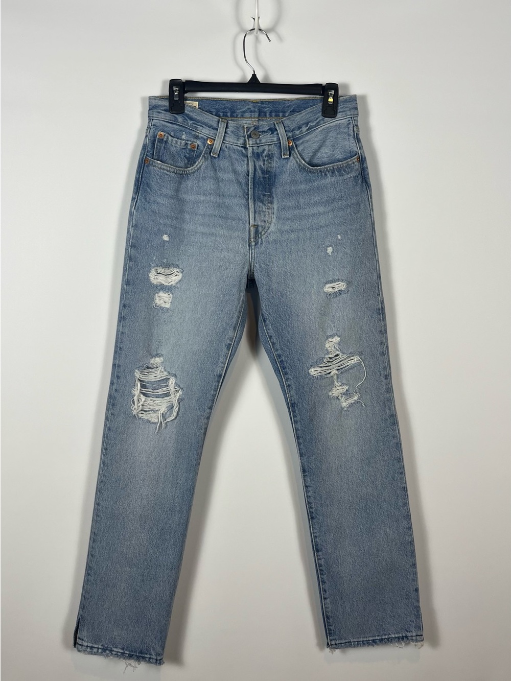 Levi's 501 Distressed Straight Jeans Women's Size 27 Inseam 30”